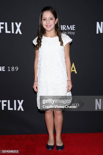 Daniela Demesa poses during the premiere of the Netflix movie Roma at Cineteca Nacional on December 18, 2018 in Mexico City, Mexico.