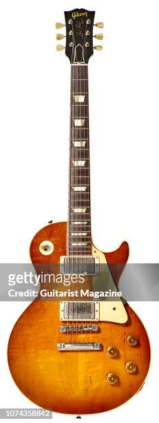 Vintage 1959 Gibson Les Paul Standard electric guitar, taken on January 16, 2018.