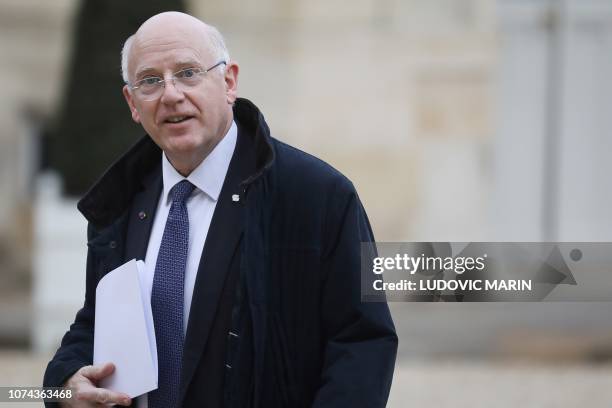 General director of AG2R la mondiale Andre Renaudin, arrives for a meeting with French president and representatives from the insurance sector, at...
