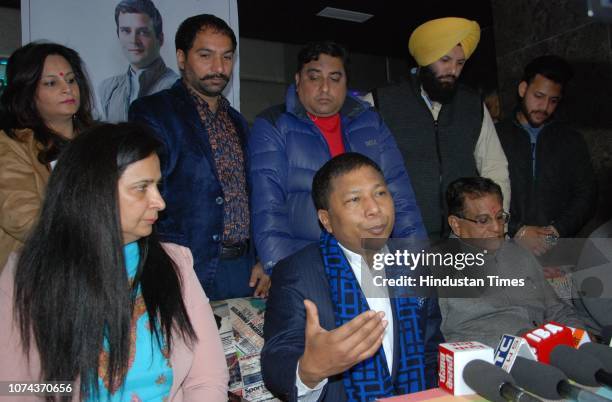 Former Chief Minister of Meghalaya Mukul Sangma , Congress leader Navjot Kaur Sidhu and District Congress Committee President Jugal Kishore Sharma...