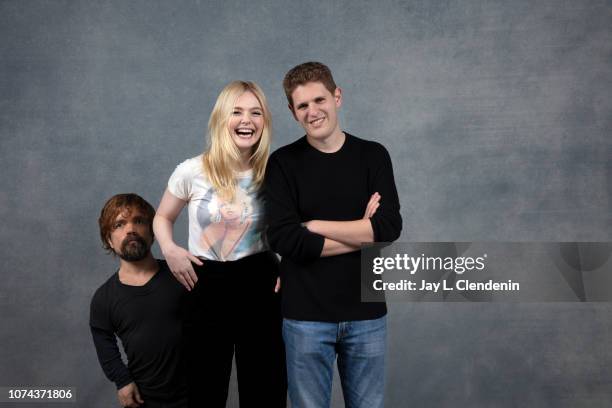 Peter Dinklage, Elle Fanning and Mike Makowsky from "I Think We're Alone Now" are photographed for Los Angeles Times on January 20, 2018 in the L.A....
