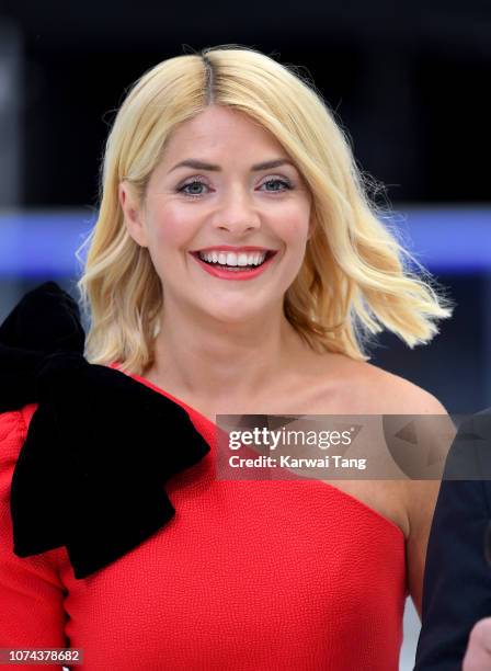 Holly Willoughby attends a photocall for the new series of Dancing On Ice at Natural History Museum Ice Rink on December 18, 2018 in London, England.