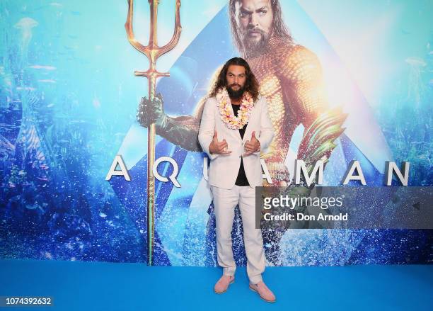 Jason Momoa attends the Aquaman Sydney Fan Event at Event Cinemas George Street on December 19, 2018 in Sydney, Australia.
