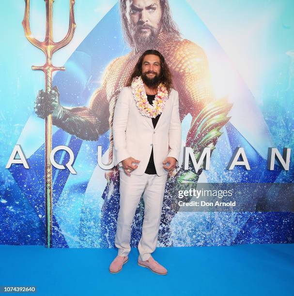 Jason Momoa attends the Aquaman Sydney Fan Event at Event Cinemas George Street on December 19, 2018 in Sydney, Australia.