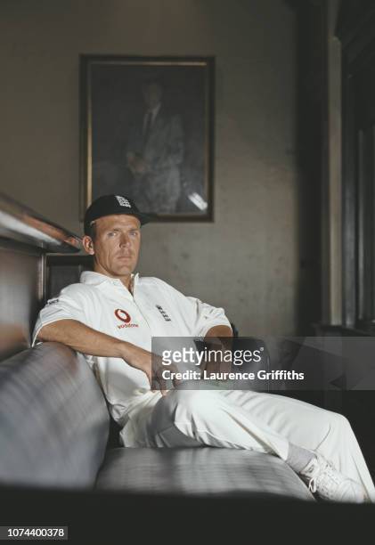 Dec 1998: England captain Alec Stewart relaxes in the Long Room at the MCG during the 1998/99 Ashes Series in Melbourne, Australia