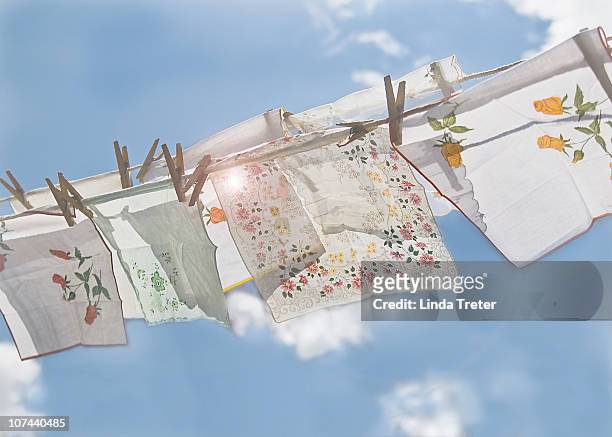 handkerchiefs against a blue sky - handkerchief fotografías e imágenes de stock
