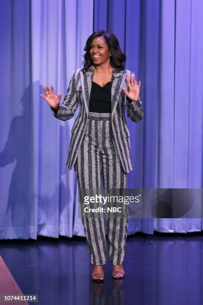 Episode 0984 -- Pictured: Michelle Obama arrives to the show on December 18, 2018 --