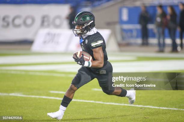 Ohio Bobcats wide receiver Jerome Buckner runs upfield during the DXL Frisco Bowl between San Diego State and Ohio on December 19, 2018 at Toyota...