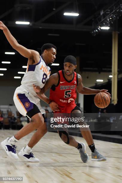Fair of The Windy City Bulls drives to the basket against The Northern Arizona Suns during the NBA G League Winter Showcase at Mandalay Bay Events...