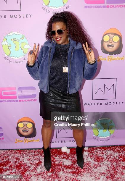 Gangsta Boo attends Echoing Soundz and Walter Mosley Firm "Fa La La Holiday Bash" on December 19, 2018 in Los Angeles, California.