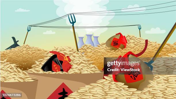 winemaking illustrations - rice field stock illustrations