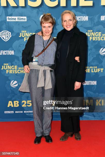 Juliane Koehler and her daughter Fanny Koehler attend the premiere of the movie 'Der Junge muss an die frische Luft' at Mathaeser Filmpalast on...