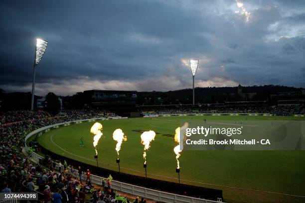 General view during the Sydney Thunder v Melbourne Stars Big Bash League Match at Manuka Oval on December 21, 2018 in Canberra, Australia.