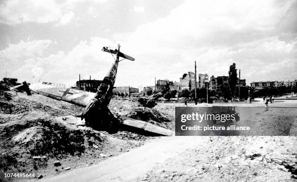 The damaged city of Stalingrad after the surrender. The German Sixth Army, which was pushed forward to Stalingrad at the end of August 1942, was...