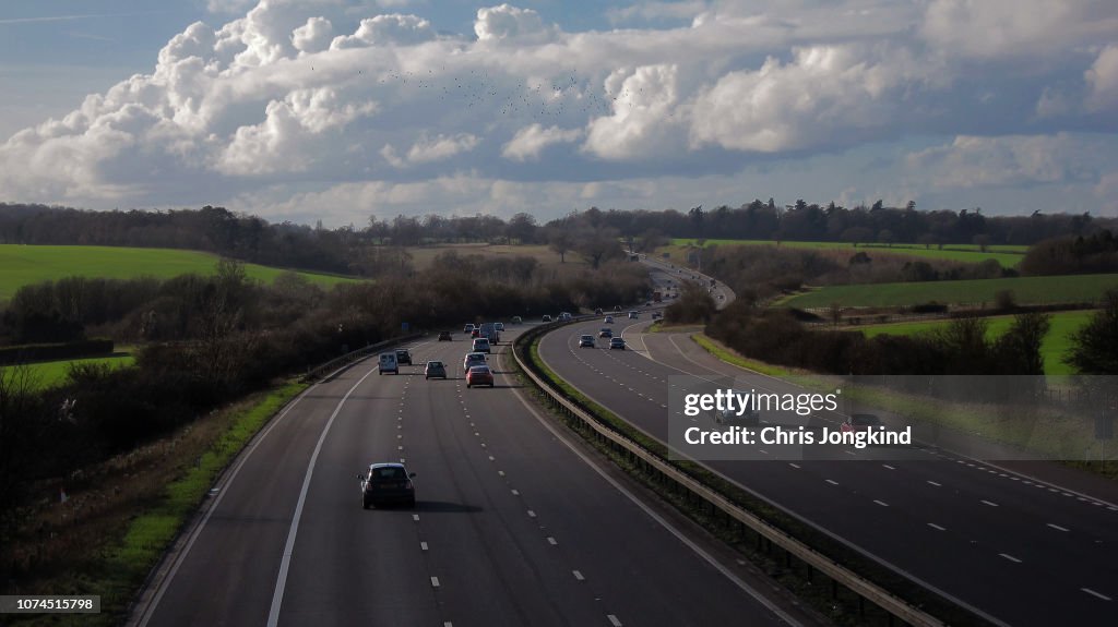 Expressway Curving through Rolling Countryside