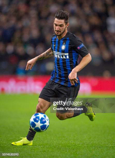 Matteo Politano of FC Internazionale during the Group B match of the UEFA Champions League between Tottenham Hotspur and Inter Milan at Wembley...