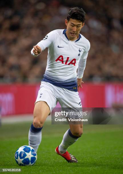 Son Heung-min of Tottenham Hotspur during the Group B match of the UEFA Champions League between Tottenham Hotspur and Inter Milan at Wembley Stadium...