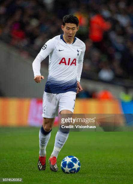 Son Heung-min of Tottenham Hotspur during the Group B match of the UEFA Champions League between Tottenham Hotspur and Inter Milan at Wembley Stadium...