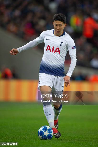 Son Heung-min of Tottenham Hotspur during the Group B match of the UEFA Champions League between Tottenham Hotspur and Inter Milan at Wembley Stadium...