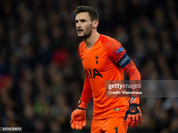 Hugo Lloris of Tottenham Hotspur during the Group B match of the UEFA Champions League between Tottenham Hotspur and Inter Milan at Wembley Stadium...