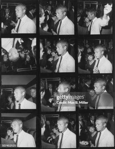 American actor Steve McQueen and his wife, actress Neile Adams, attend Jack Jones' opening night party at the Cocoanut Grove nightclub in the...