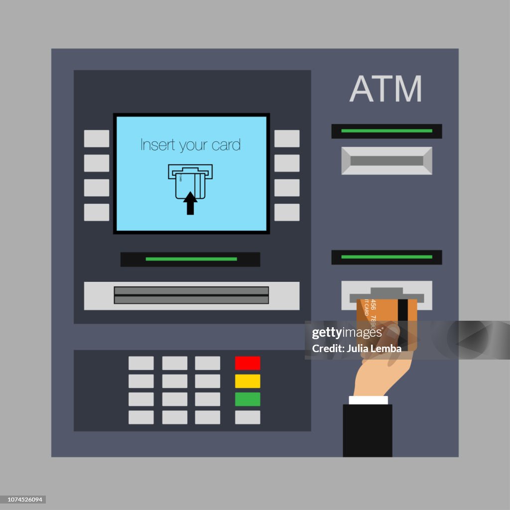 Atm Machine Design Printable Flat Design Of Atm Machine High-Res Vector Graphic - Getty Images