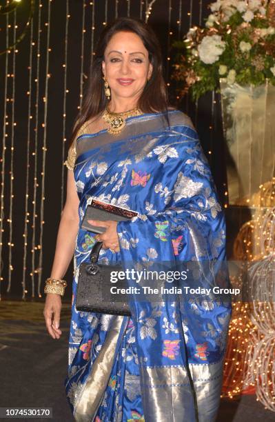 Hema Malini at Priyanka Chopra and Nick Jonass reception in Mumbai.