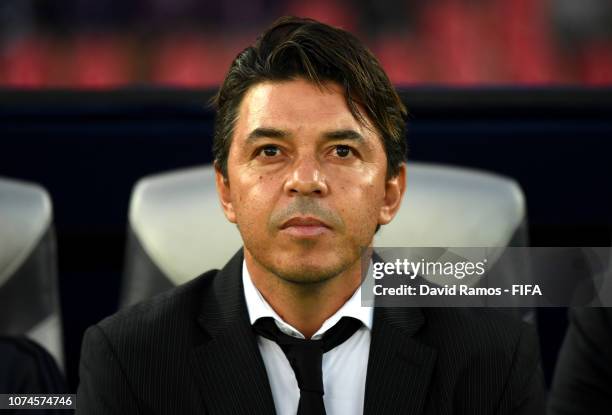 Marcelo Gallardo, Manager of River Plate looks on prior to the FIFA Club World Cup UAE 2018 3rd Place match between River Plate and Kashima Antlers...