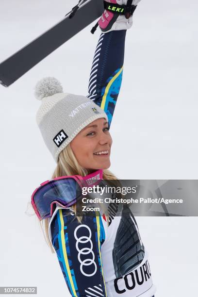 Frida Hansdotter of Sweden takes 3rd place during the Audi FIS Alpine Ski World Cup Women's Slalom on December 22, 2018 in Courchevel France.