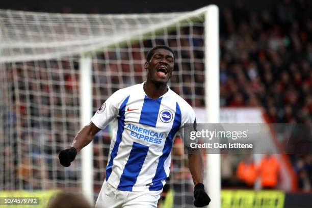 Yves Bissouma of Brighton and Hove Albion reacts during the Premier League match between AFC Bournemouth and Brighton & Hove Albion at Vitality...