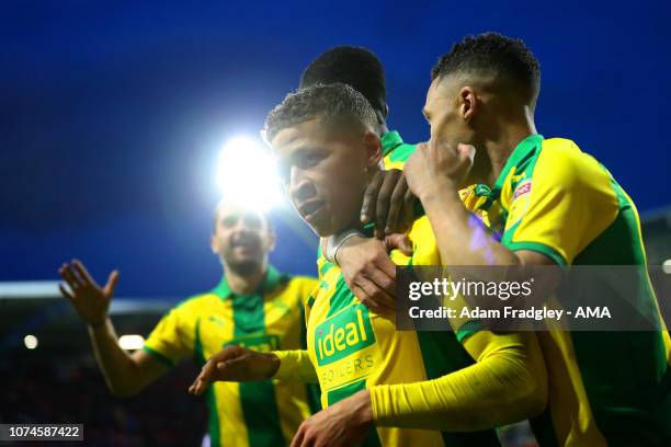 Dwight Gayle of West Bromwich Albion celebrates after scoring a goal to make it 0-4 during the Sky Bet Championship match between Rotherham United...