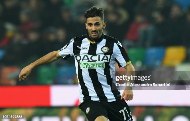 Marco D'Alessandro of Udinese Calcio in action during the Serie A match between Udinese and Frosinone Calcio at Stadio Friuli on December 22, 2018 in...