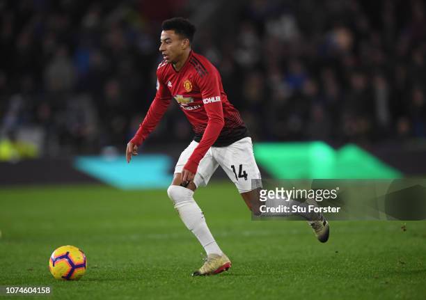Manchester United striker Jesse Lingard in action during the Premier League match between Cardiff City and Manchester United at Cardiff City Stadium...