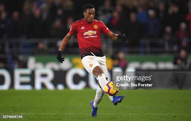 Manchester United player Anthony Martial in action during the Premier League match between Cardiff City and Manchester United at Cardiff City Stadium...