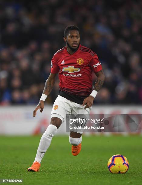 Manchester United player Fred in action during the Premier League match between Cardiff City and Manchester United at Cardiff City Stadium on...