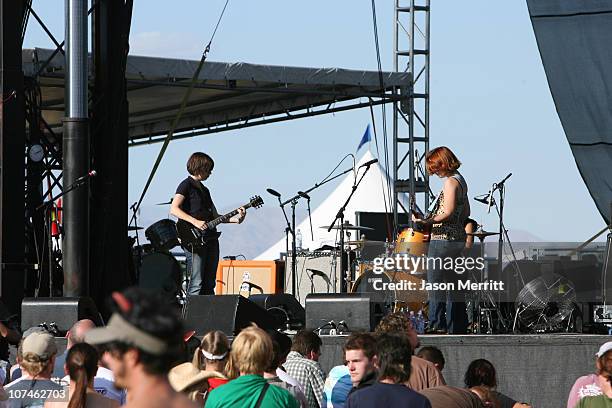 Carrie Brownstein, Janet Weiss and Corin Tucker of Sleater-Kinney