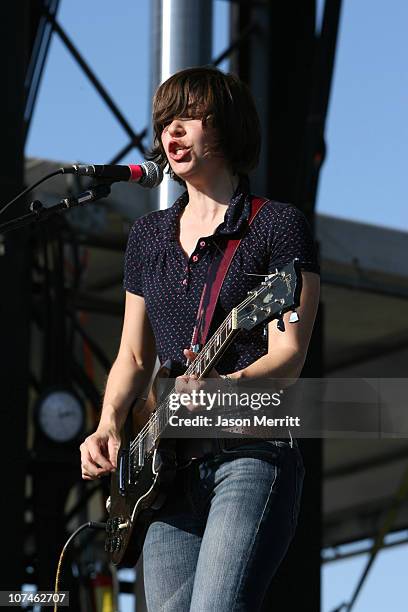 Carrie Brownstein of Sleater-Kinney during Vegoose Music Festival 2005 - Day 2 - Sleater-Kinney at Sam Boyd in Las Vegas, Nevada, United States.