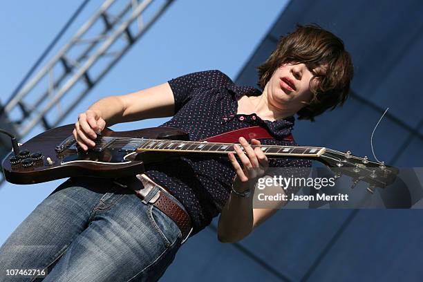 Carrie Brownstein of Sleater-Kinney during Vegoose Music Festival 2005 - Day 2 - Sleater-Kinney at Sam Boyd in Las Vegas, Nevada, United States.