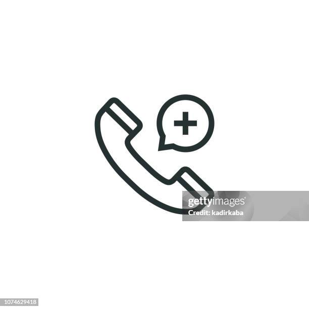 notruf-line-symbol - important icon stock-grafiken, -clipart, -cartoons und -symbole