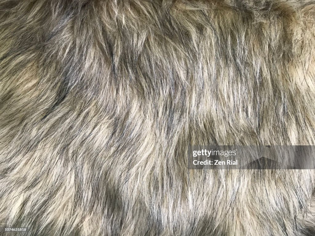 Close up of fake fur fabric material
