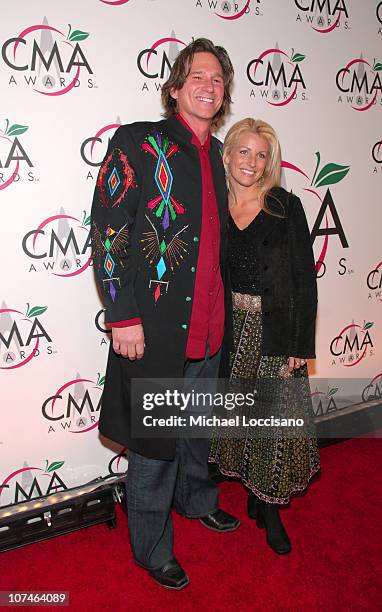 Billy Dean and Stephanie Paisley during The 39th Annual CMA Awards - Arrivals at Madison Square Garden in New York City, New York, United States.