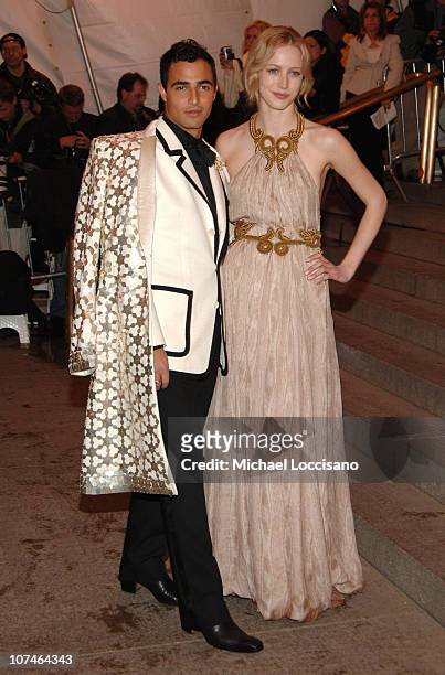 Raquel Zimmermann and Zac Posen during "Chanel" Costume Institute Gala Opening at the Metropolitan Museum of Art - Arrivals at Metropolitan Museum of...