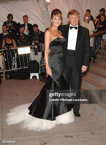 Donald Trump and Melania Trump during "Chanel" Costume Institute Gala Opening at the Metropolitan Museum of Art - Arrivals at Metropolitan Museum of...