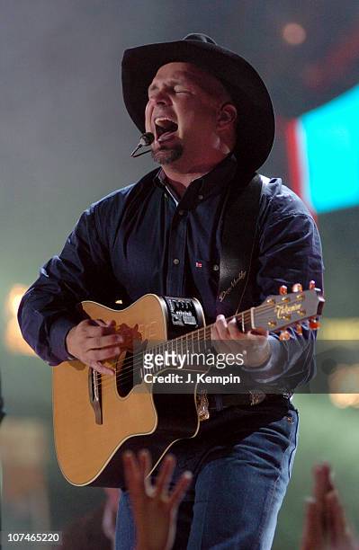 Garth Brooks performs "Good Ride Cowboy" during The 39th Annual CMA Awards - Garth Brooks Performs in Times Square at Times Square in New York City,...