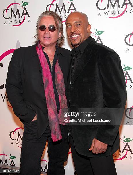 Hal Ketchum and Montel Williams during The 39th Annual CMA Awards - Arrivals at Madison Square Garden in New York City, New York, United States.