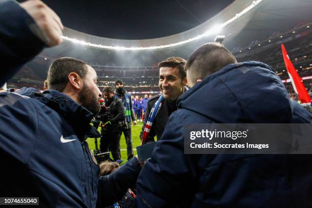 Gabi of Atletico Madrid, Supporters of Atletico Madrid during the La Liga Santander match between Atletico Madrid v Espanyol at the Estadio Wanda...