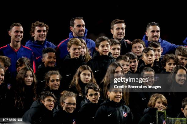 Antoine Griezmann of Atletico Madrid, Diego Godin of Atletico Madrid, Gabi of Atletico Madrid, Koke of Atletico Madrid during the La Liga Santander...