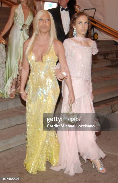 Donatella Versace and Daughter Allegra during "Chanel" Costume Institute Gala Opening at the Metropolitan Museum of Art - Departures at The...