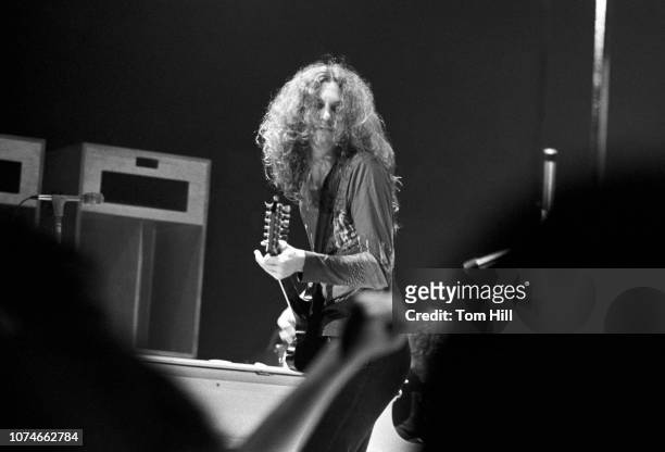 Guitarist Allen Collins of Lynyrd Skynyrd performs at the Omni Coliseum on July 5, 1975 in Atlanta, Georgia.