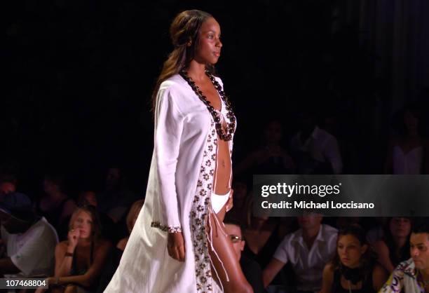 Model wearing Inca during Sunglass Hut Swim Shows Miami Presented by LYCRA - Inca at Raleigh Hotel in Miami Beach, Florida, United States.